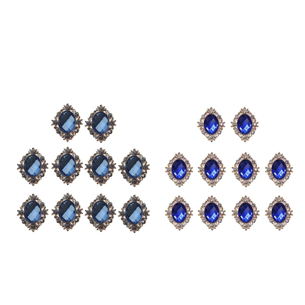 2 Set Rhinestone Flat Back Beads Button Scrapbook Embellishment