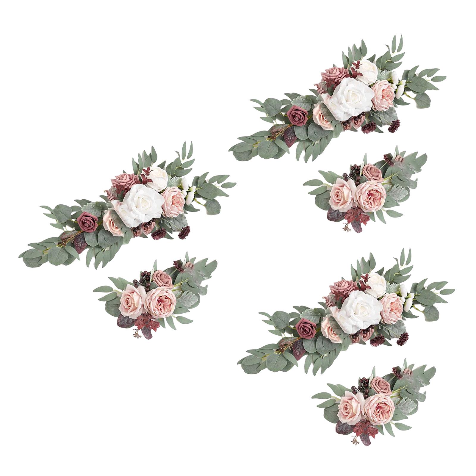 Flower Swag Green Leaves Hanging for Party  3 White Pink Purple