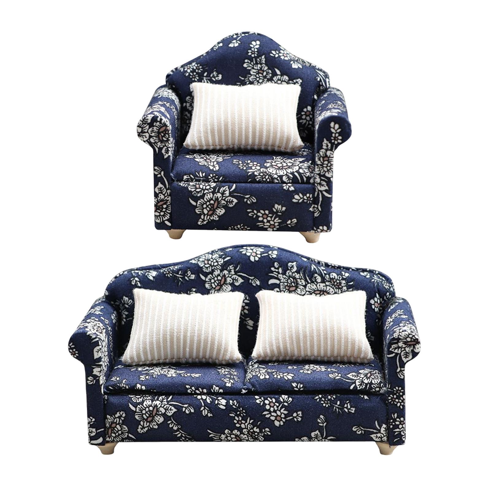 1:12 Dollhouse Miniature Sofa Miniature Scene Model for Living Room