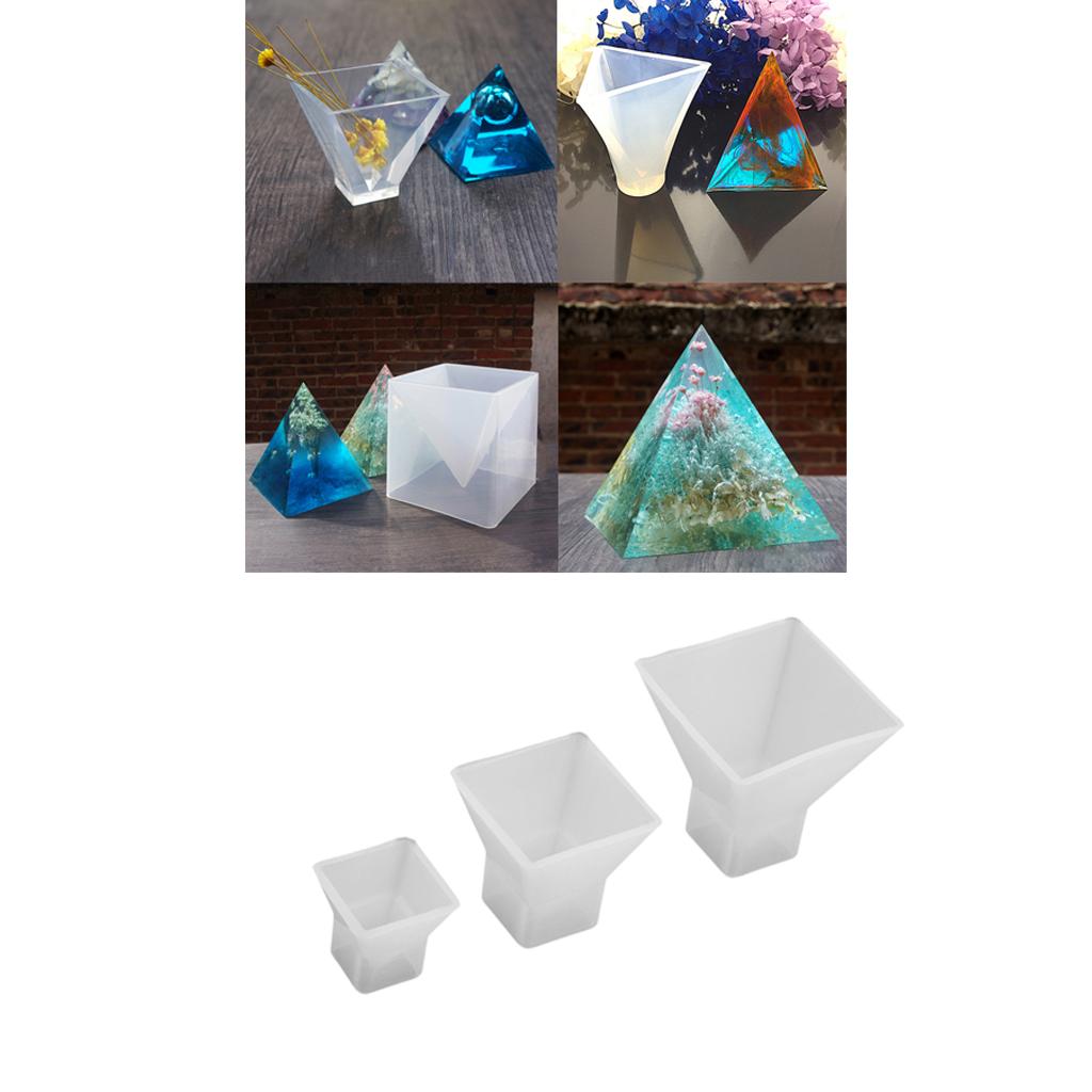 6pcs Pyramid Silicone Moulds Mold Resin Jewelry Making Ornament Craft DIY