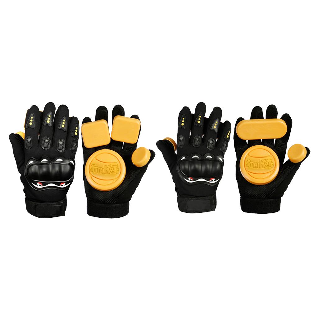 Skateboard Slide Gloves Downhill Longboarding Gloves with 3/4 Slider Pucks