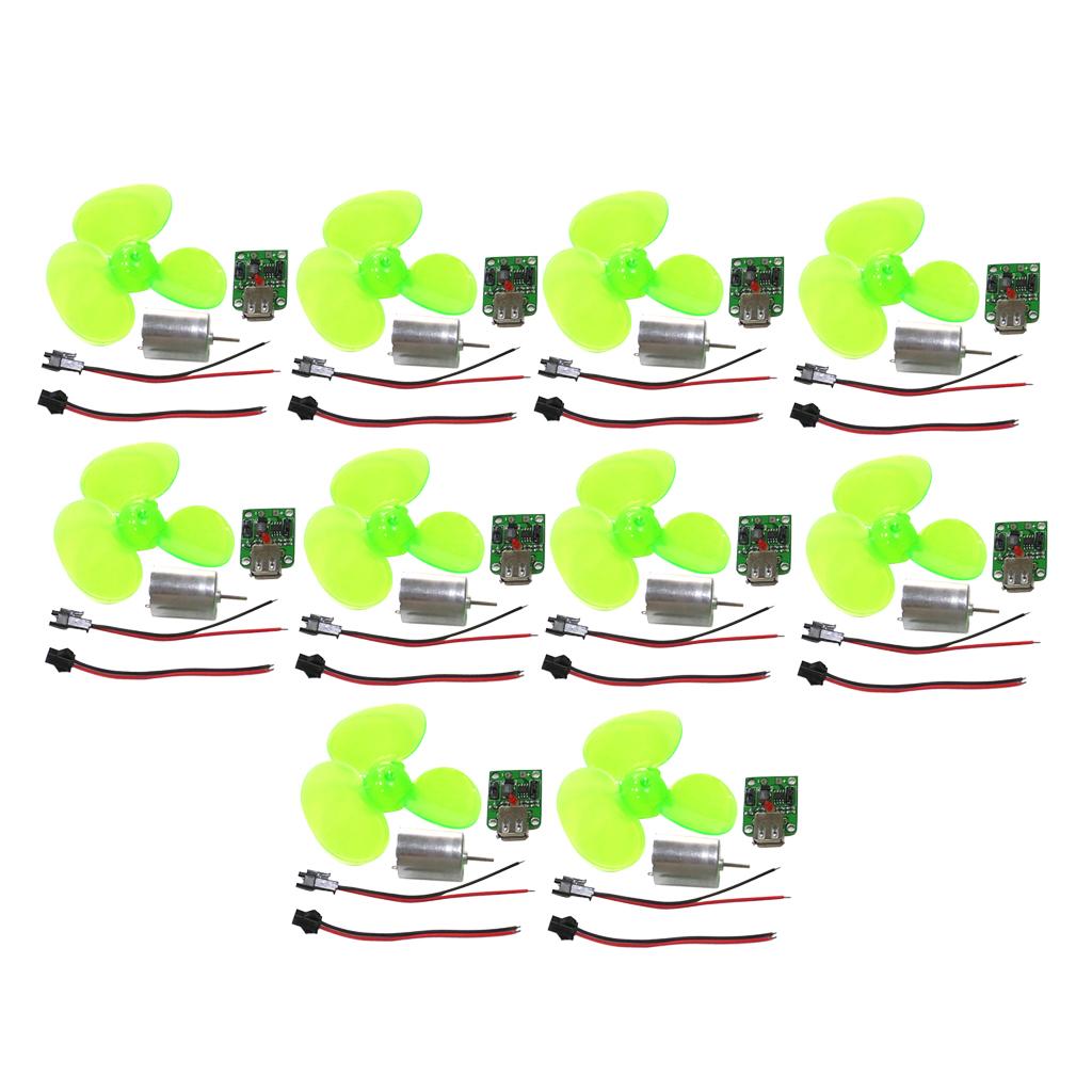 10pcs Mini Wind Generator Miniature Wind Turbine Model Set Kits Tool