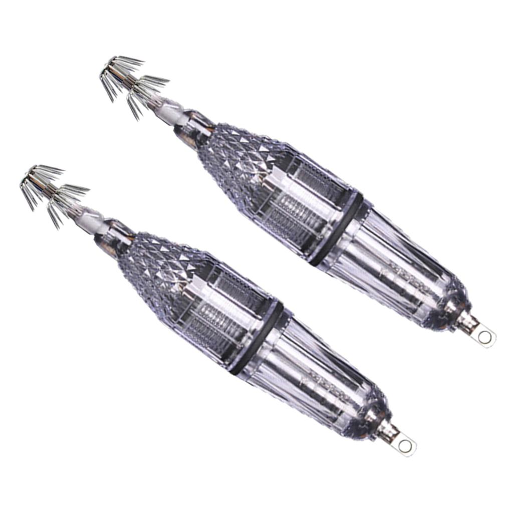 2pcs Luminous Octopus Squid Jig Hook 12cm Saltwater Fishing Lure Bait