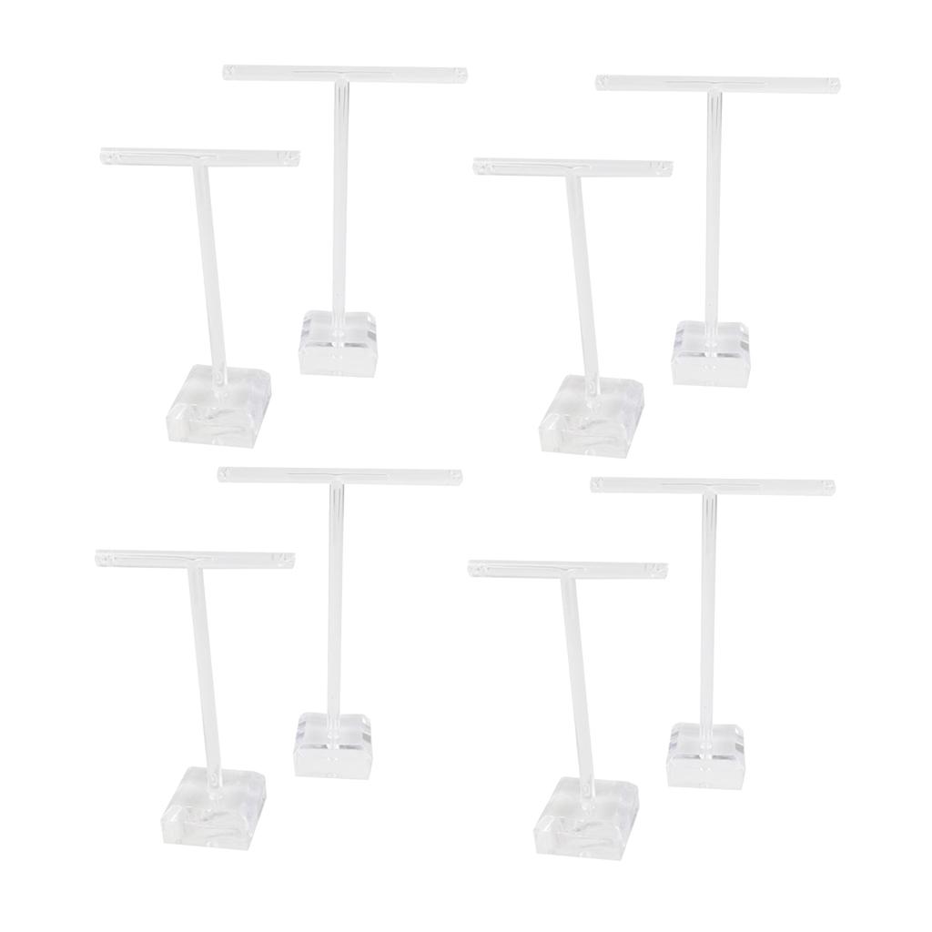 8x Earrings Shelf Display Rack Acrylic Showcase Jewelry T Shape Stand Holder