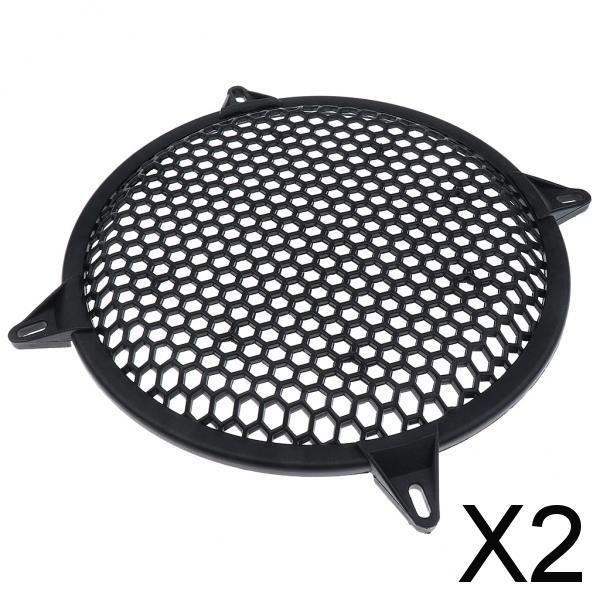 2xUniversal Car Plastic Speaker Subwoofer Amplifier Cover Grill Mesh 10 Inch