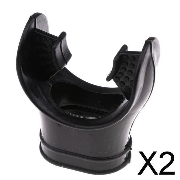 2xSilicone Scuba Dive Tube Snorkeling Mouthpiece Diving Regulator Black