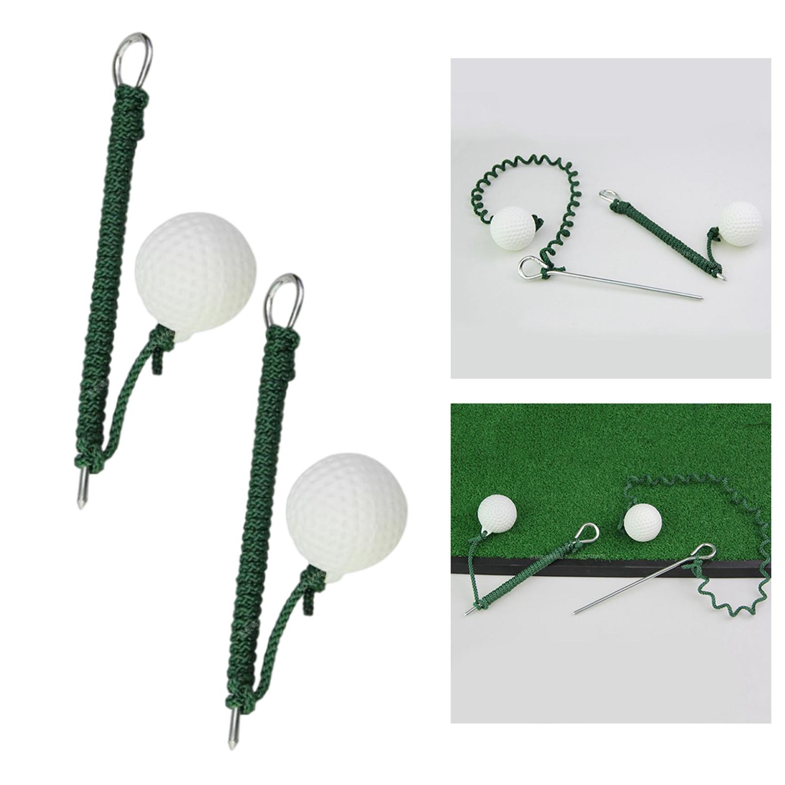 2x Golf Practice Balls Portable Golf Training Rope Ball Practicing Aids