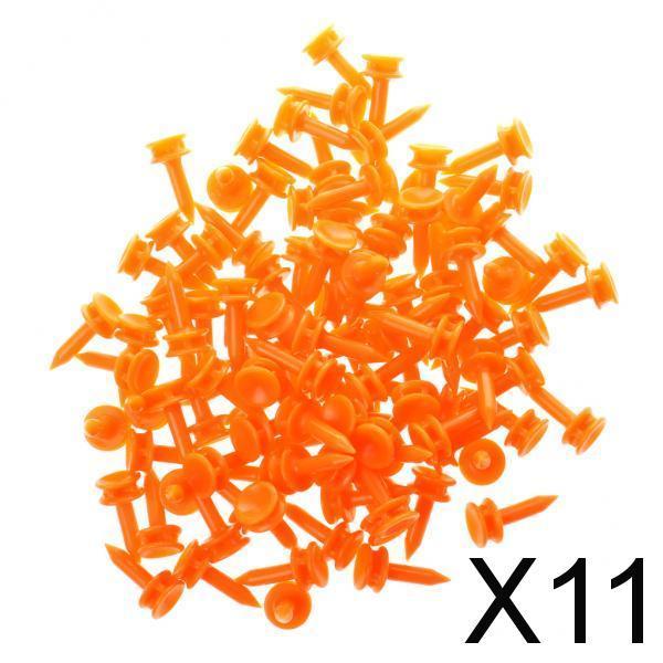 11x100 Pcs/Pack Professional 25mm 0.98" Plastic Castle Golf Tees Orange