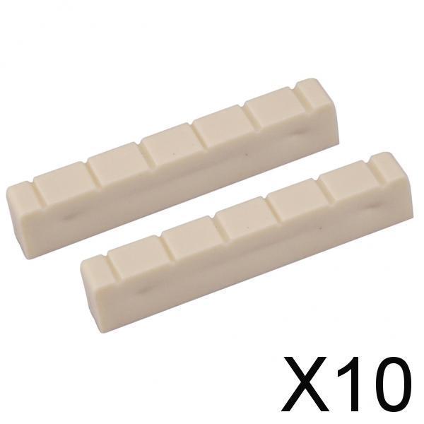 10x2 Pieces Plastic Classical Classic Guitar Nuts 6 String Slotted Guitar Parts