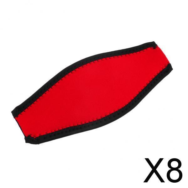 8xScuba Diving Snorkel Mask Neoprene Cover Padded Protection Strap Red