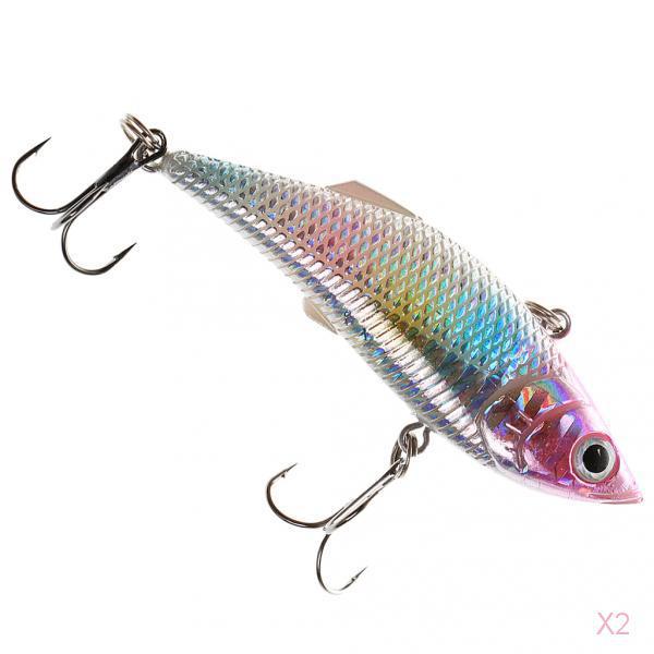 2x Life-like Fishing Lure Artificial Bait Lure Hard Fishing Bait Crankbait