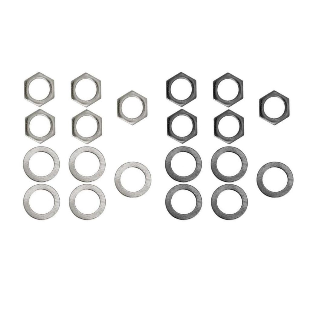 10 Pieces Electric Guitar Bass Jack Output Socket Nuts Washers