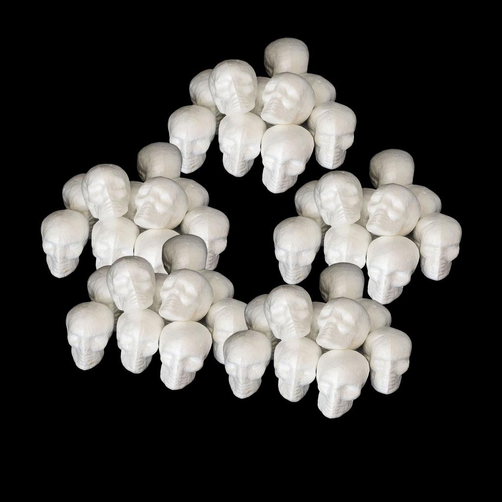 50pcs 55mm Halloween Skull Polystyrene Foam Oraments DIY Handmade Materials