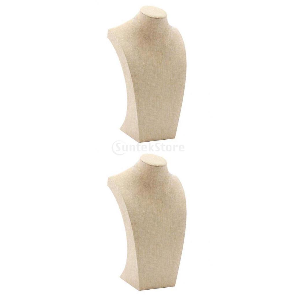 2x Necklace Pendant Display Bust Mannequin Stand Rack Holder 