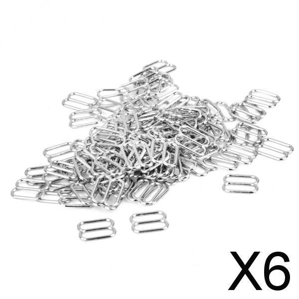 6x100pcs Metal Bra Strap Adjuster Slider/ Hooks Lingerie Sewing 10mm 8 Shape
