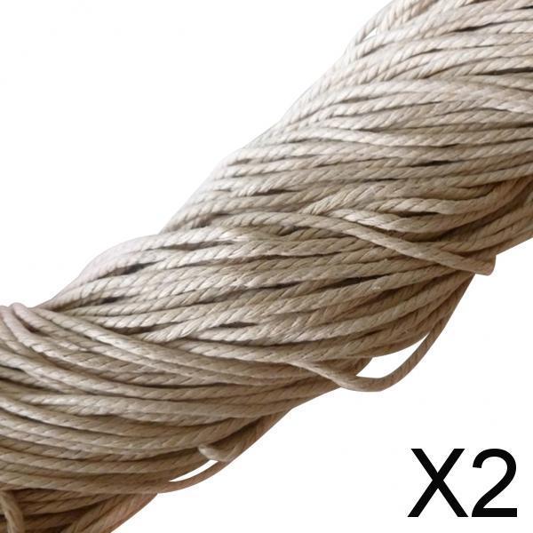 2x10M Natural White Waxed Cotton Rope String Jewelry Bracelet Making 2mm