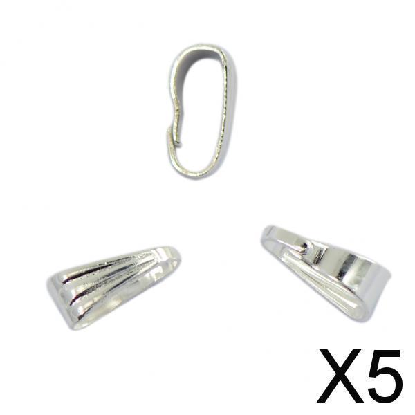 5x100Pcs 8mm Spring Bail Connector Clasp Pendant Findings DIY Jewelry Silver