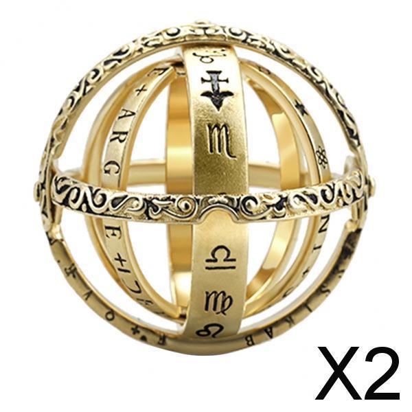 2xAstronomical Ball Ring Foldable Cosmic Finger Ring Jewelry Unisex 62.4mm
