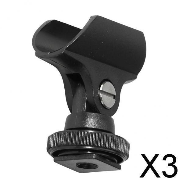 3xHot Shoe Microphone Clip for Video Camera/Interview Microphone Accessories