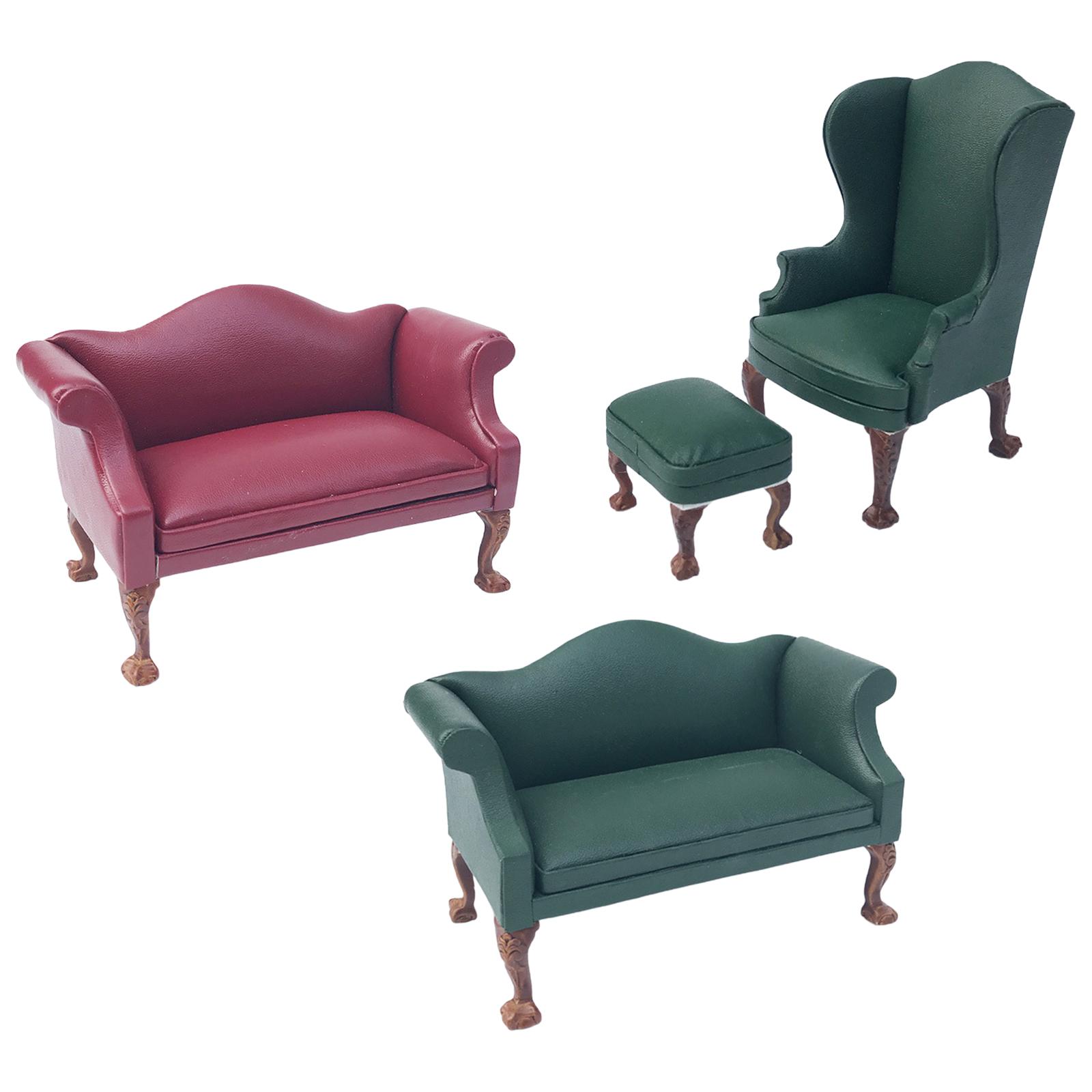 1:12 Scale Dollhouse Armchair Sofa Furniture Set