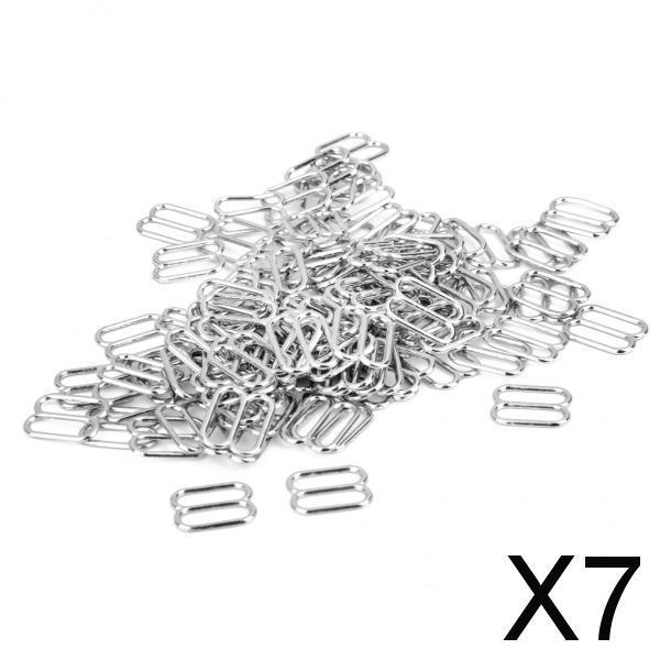 7x100pcs Metal Bra Strap Adjuster Slider/ Hooks Lingerie Sewing 10mm 8 Shape