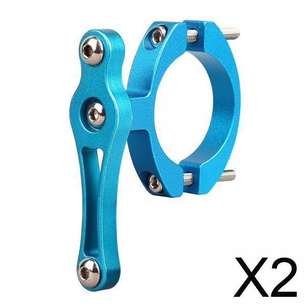 2xBicycle Water Bottle Cage Holder Clamp-Clip Handlebar Mount Adapter Blue