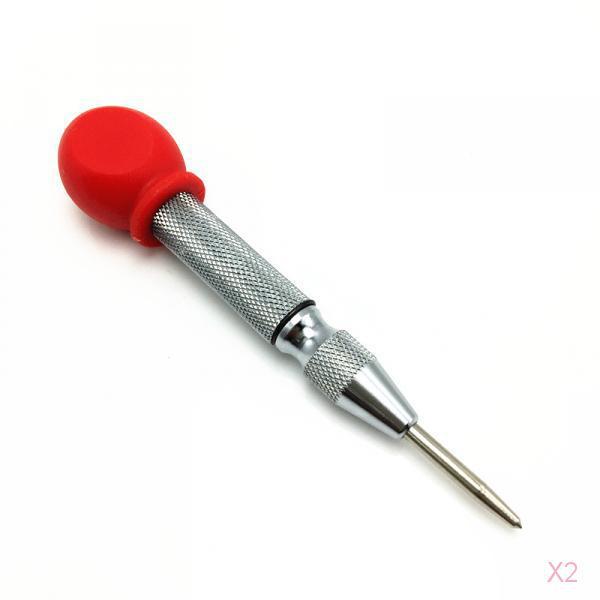 2x Safety Automatic Center Hole Punch HSS Adjustable Hardened Steel Body