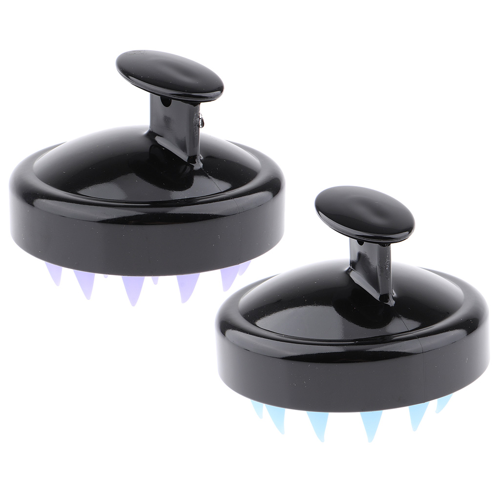 2x Soft Silicone Shower Shampoo Body Wash Dandruff Brush Hair Scalp Massager