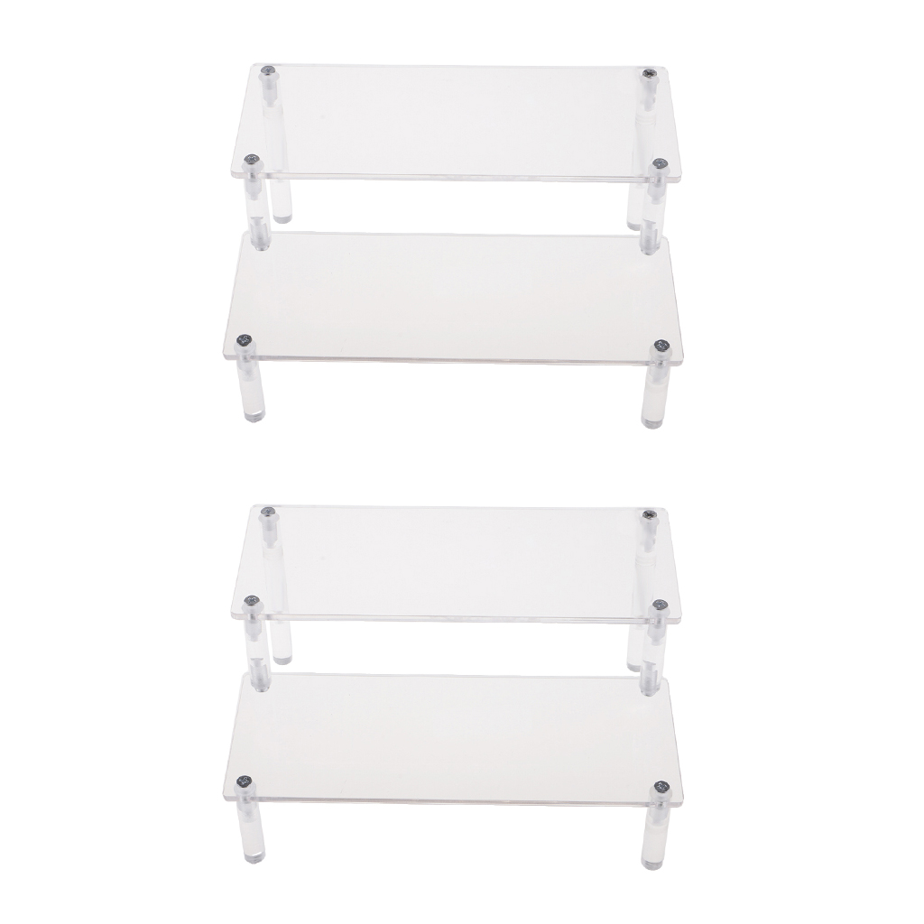 2pcs Acrylic Cosmetics Storage Rack Detachable Model Figures Display Stand