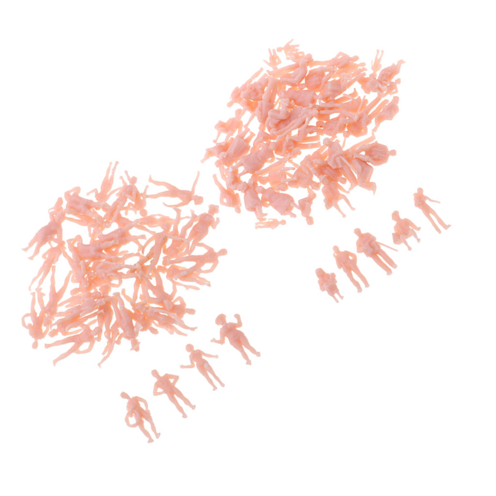 100pcs Unpainted Model Train People Figures HO Scale Model Miniature Figures