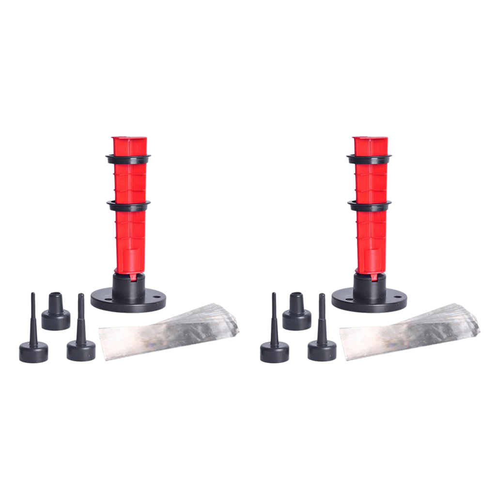 2x Cylindric Fletching Jig Vanes Sticky Feather DIY Arrow Tools with Scale