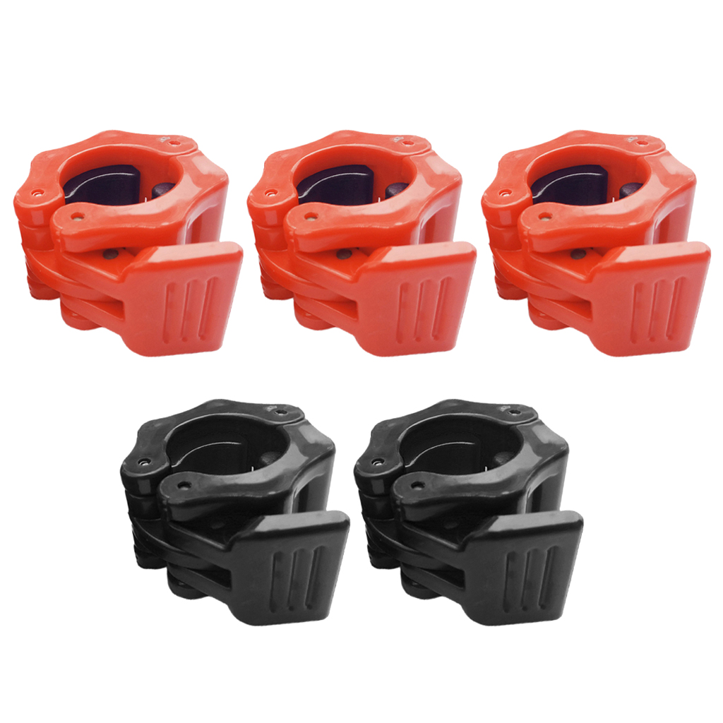 5pcs Barbell Clamps Standard Weightlifting Bar Collar Weight Plate Hardware