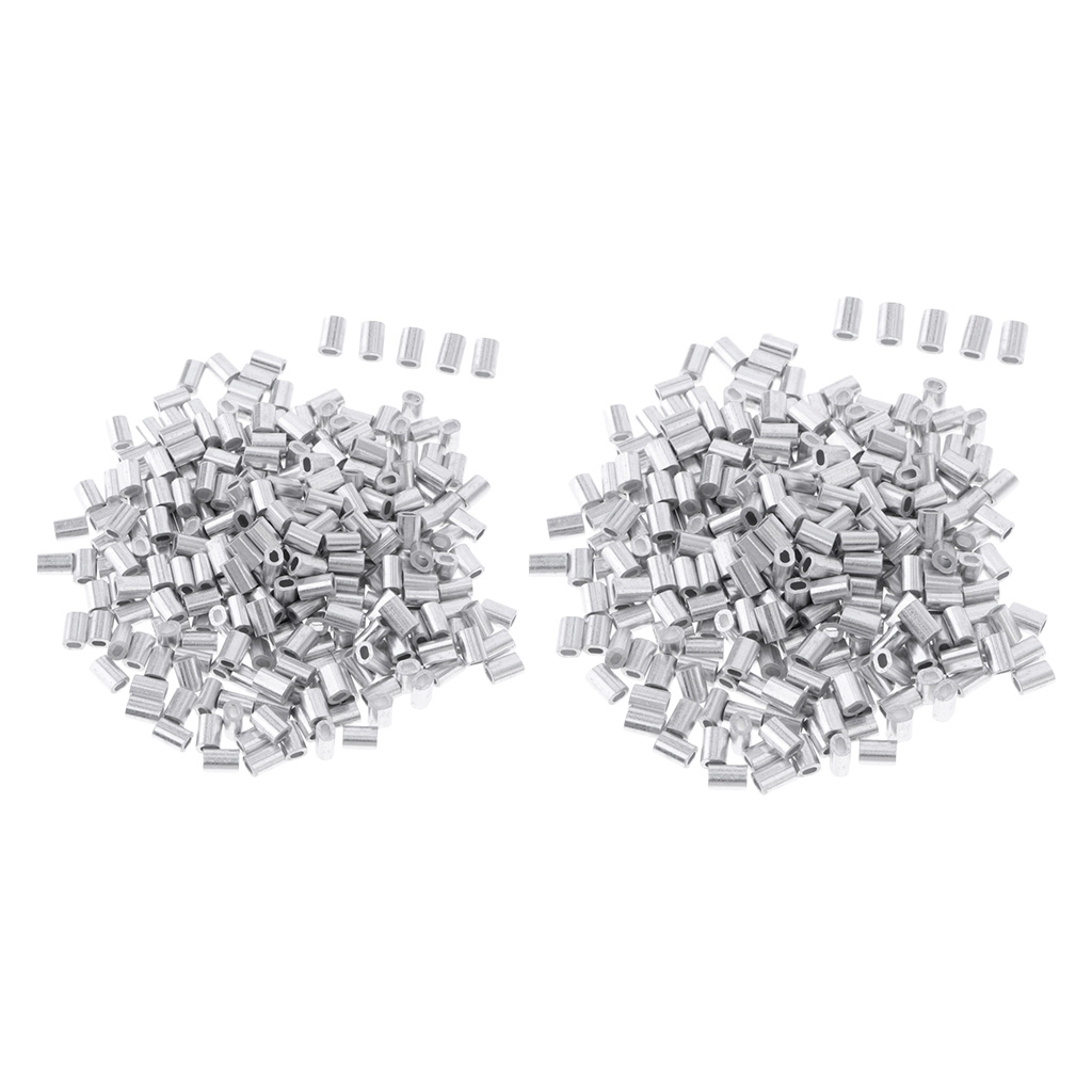 200 Pieces  Aluminium Fishing Crimps Double Barrel Crimp Sleeves