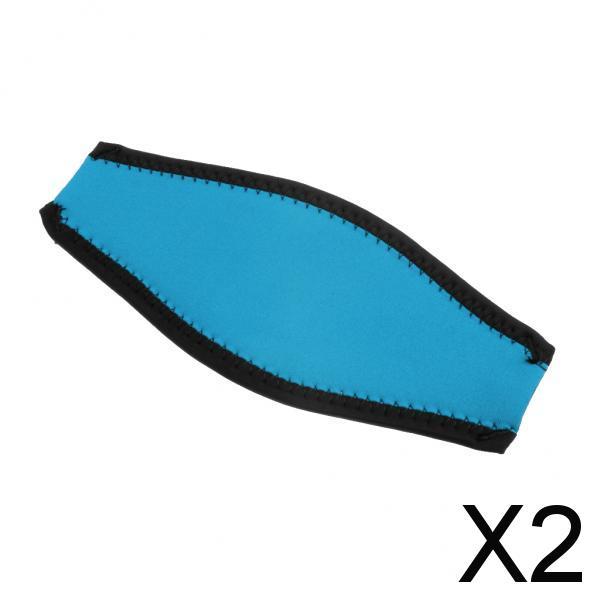 2xScuba Diving Snorkel Mask Neoprene Cover Padded Protection Strap Light Blue