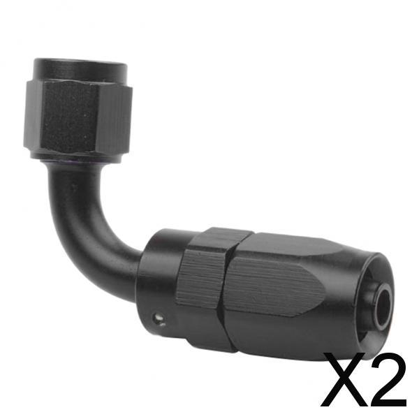 2xUniversal Reusable AN 6  Black 90 Degree
