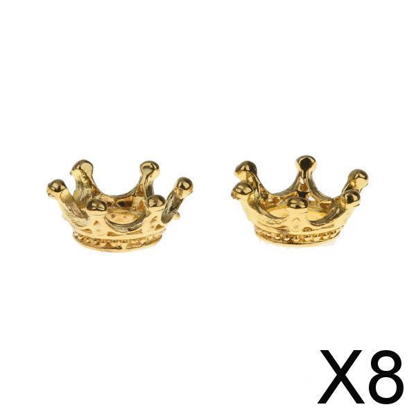 8x50Pcs Gold Plated Crown Shape Charms Loose Beads Jewelry Making Finding