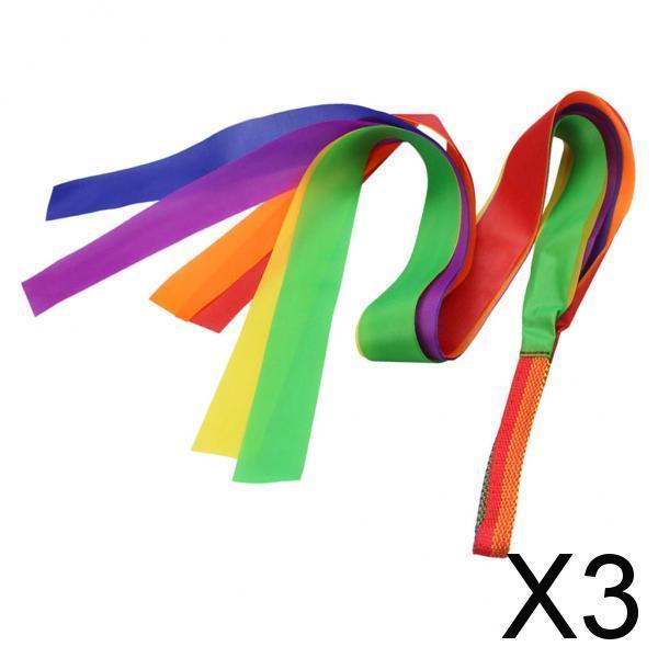 3xDance Ribbon Gym Rhythmic Art Gymnastic Ballet Streamer Hand Held Kids Toys
