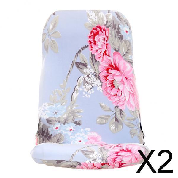 2xFloral Pattern Stretchable Office Computer Chair Covers Slipcover 2