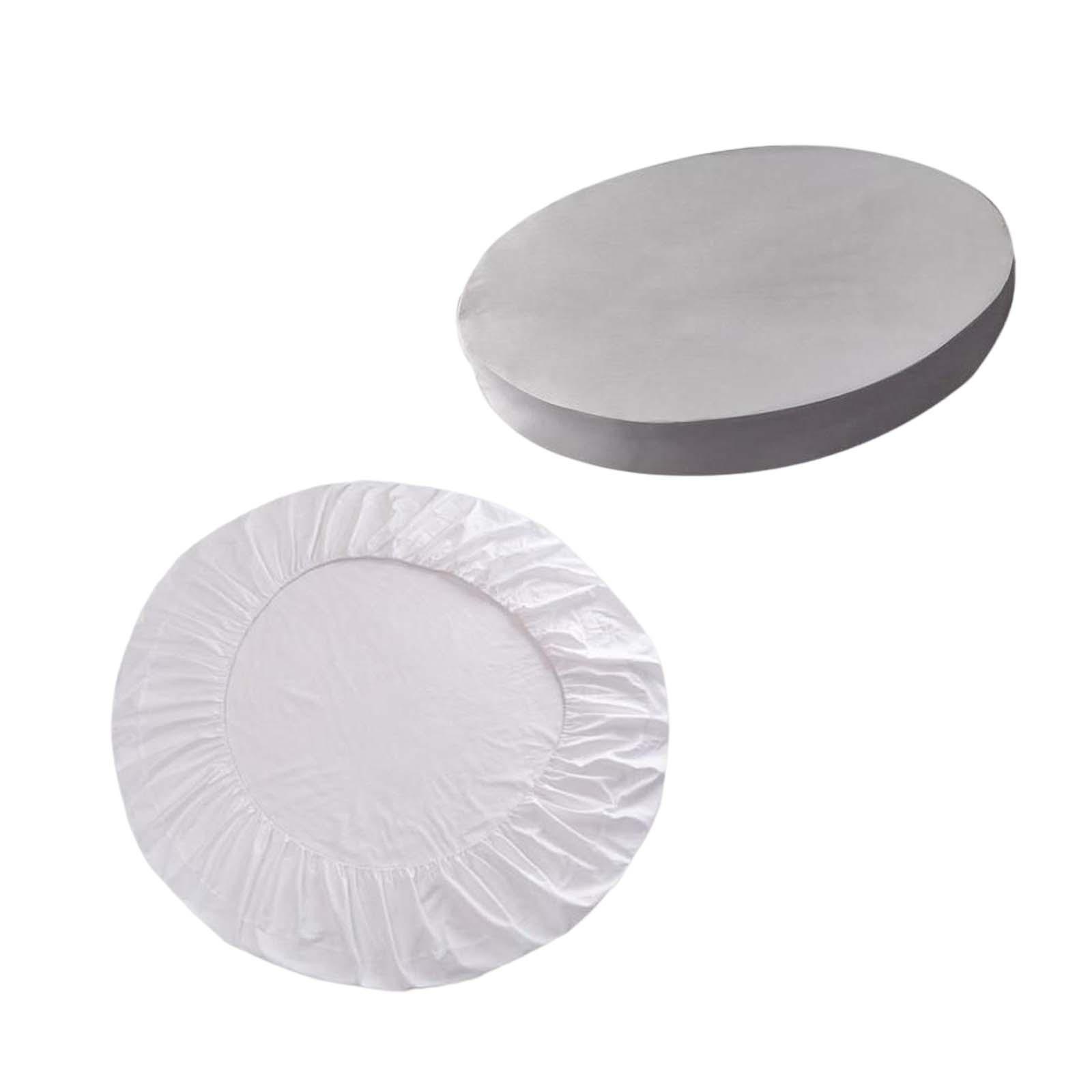 2PCS Pure Cotton Round Bed Fitted Sheet Bed Cover Home Textile 200x200cm