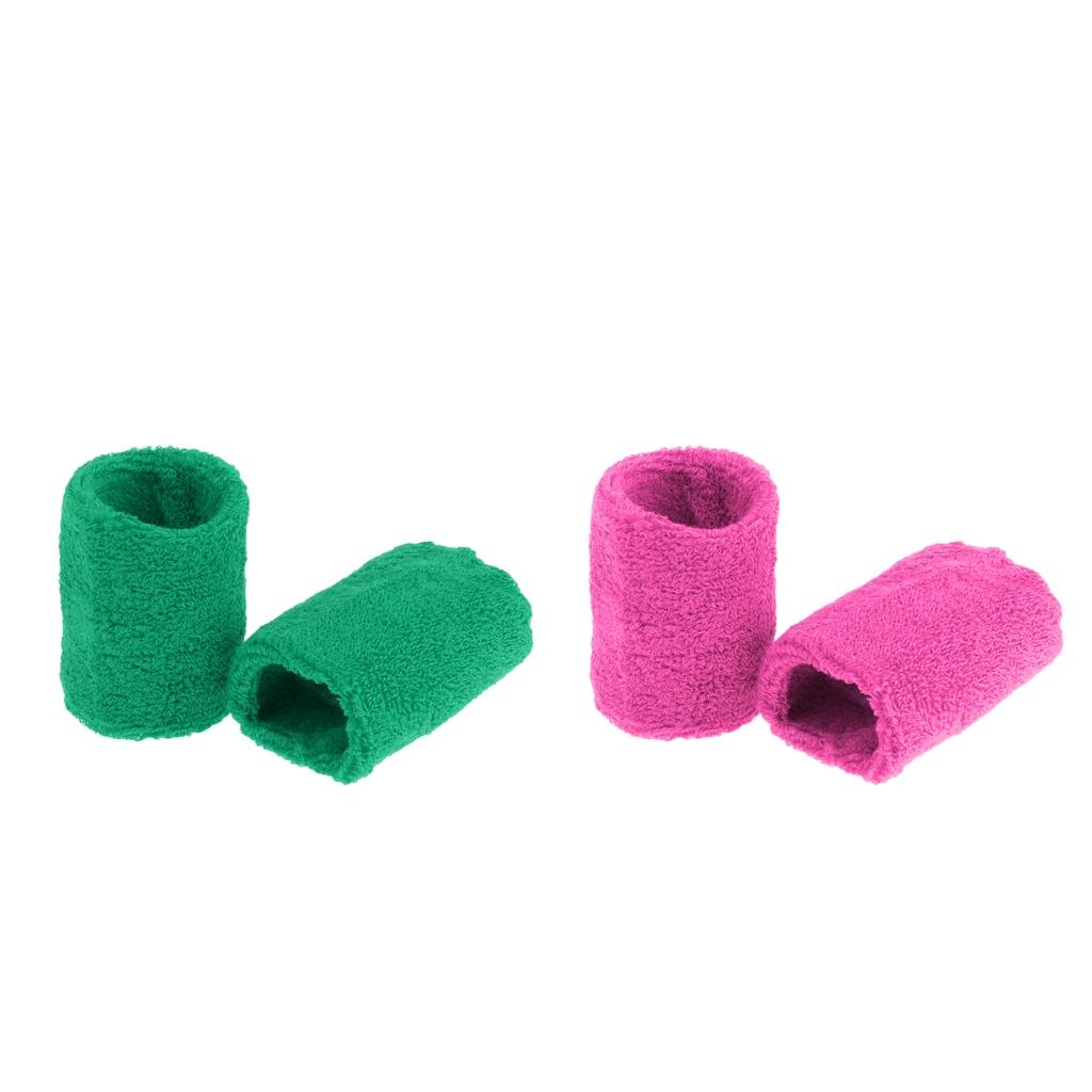2 pairs Sports Unisex Cotton Sweatbands Wristbands Pink Green