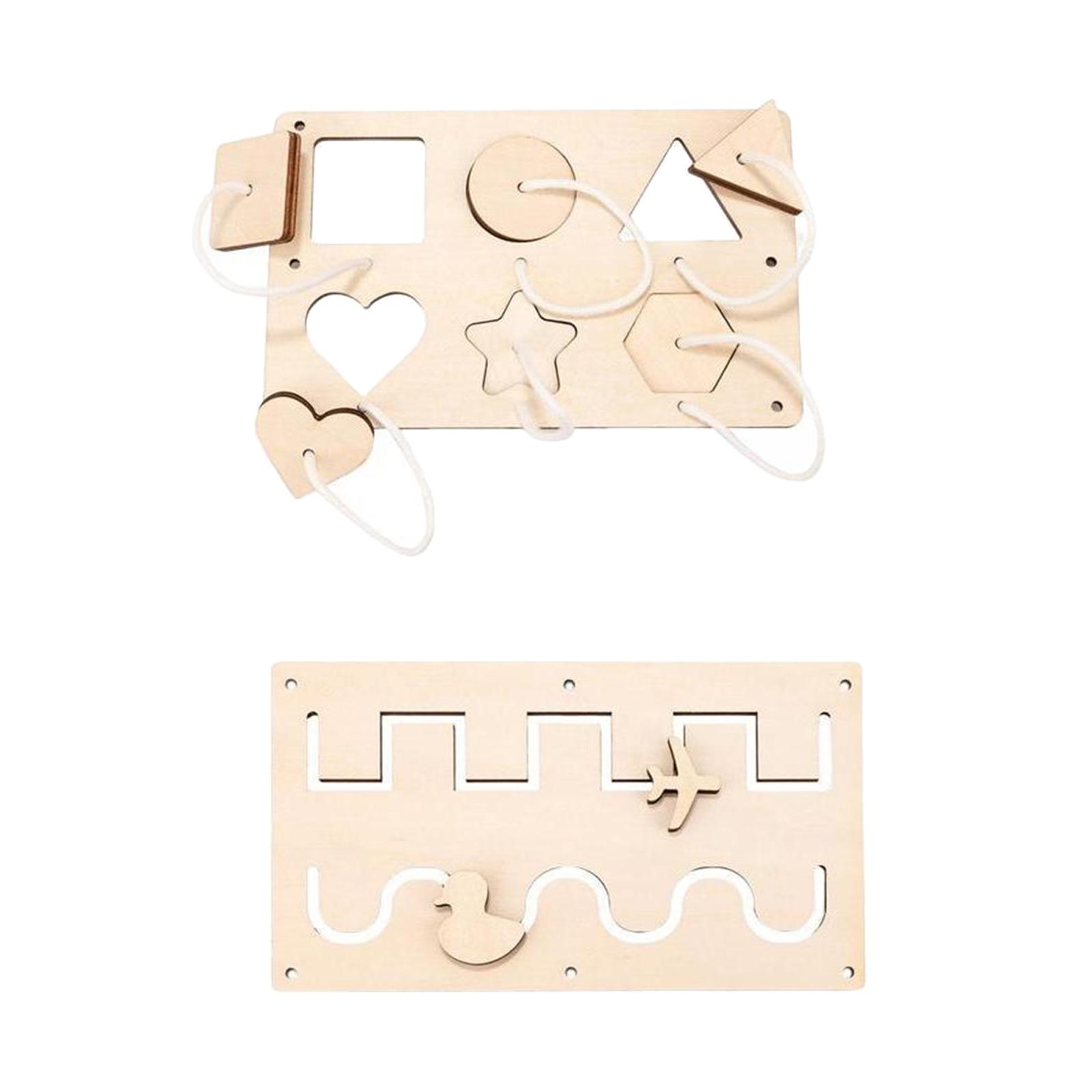 2x Montessori Busy Board DIY Accessories Material Learning Shape Matching