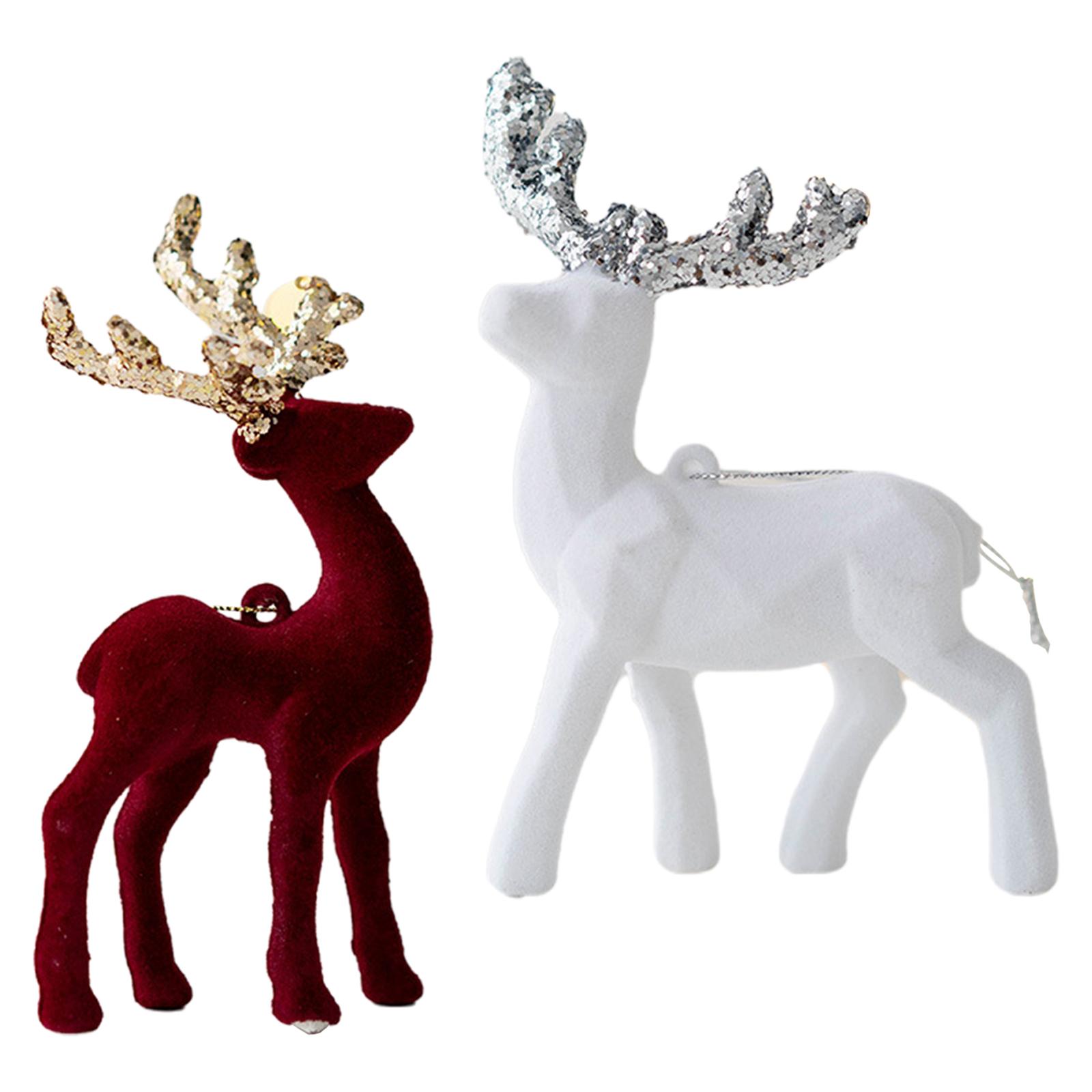 2Pcs Elk Christmas Tree Decoration for Xmas Tree 