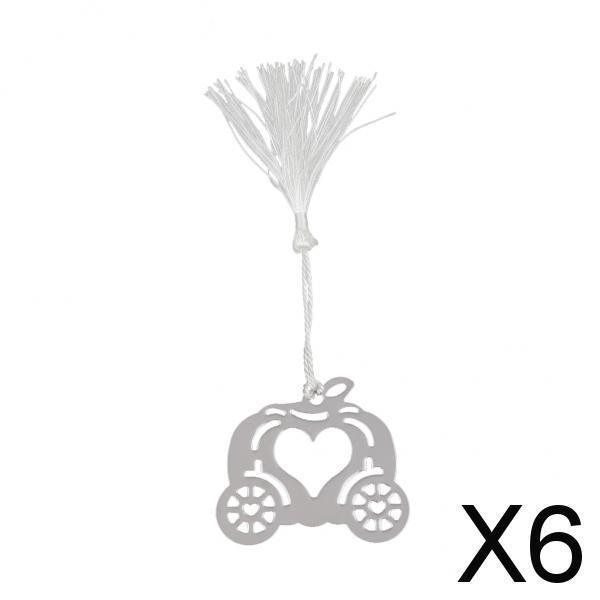 6xWedding Favors Pumpkin Car Bookmark with Tassels