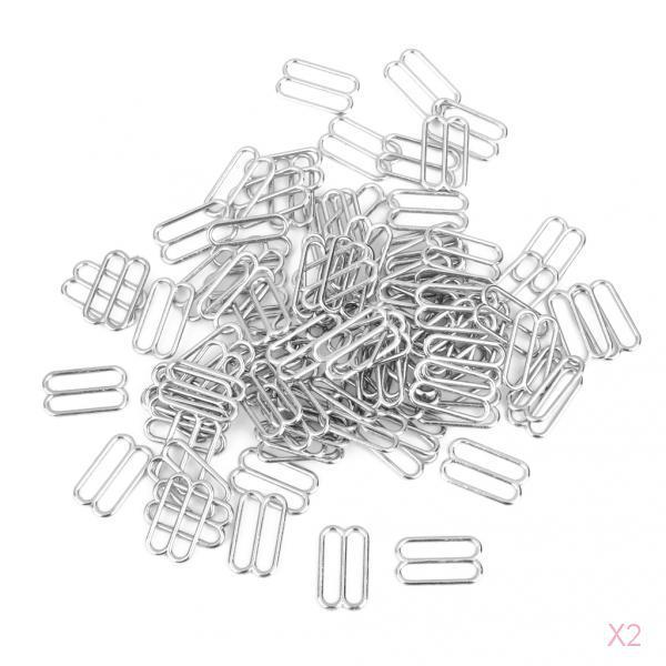 8-Shaped Lingerie Adjustable Sewing Bra Rings Buckles 14mm 100Pcs Silver