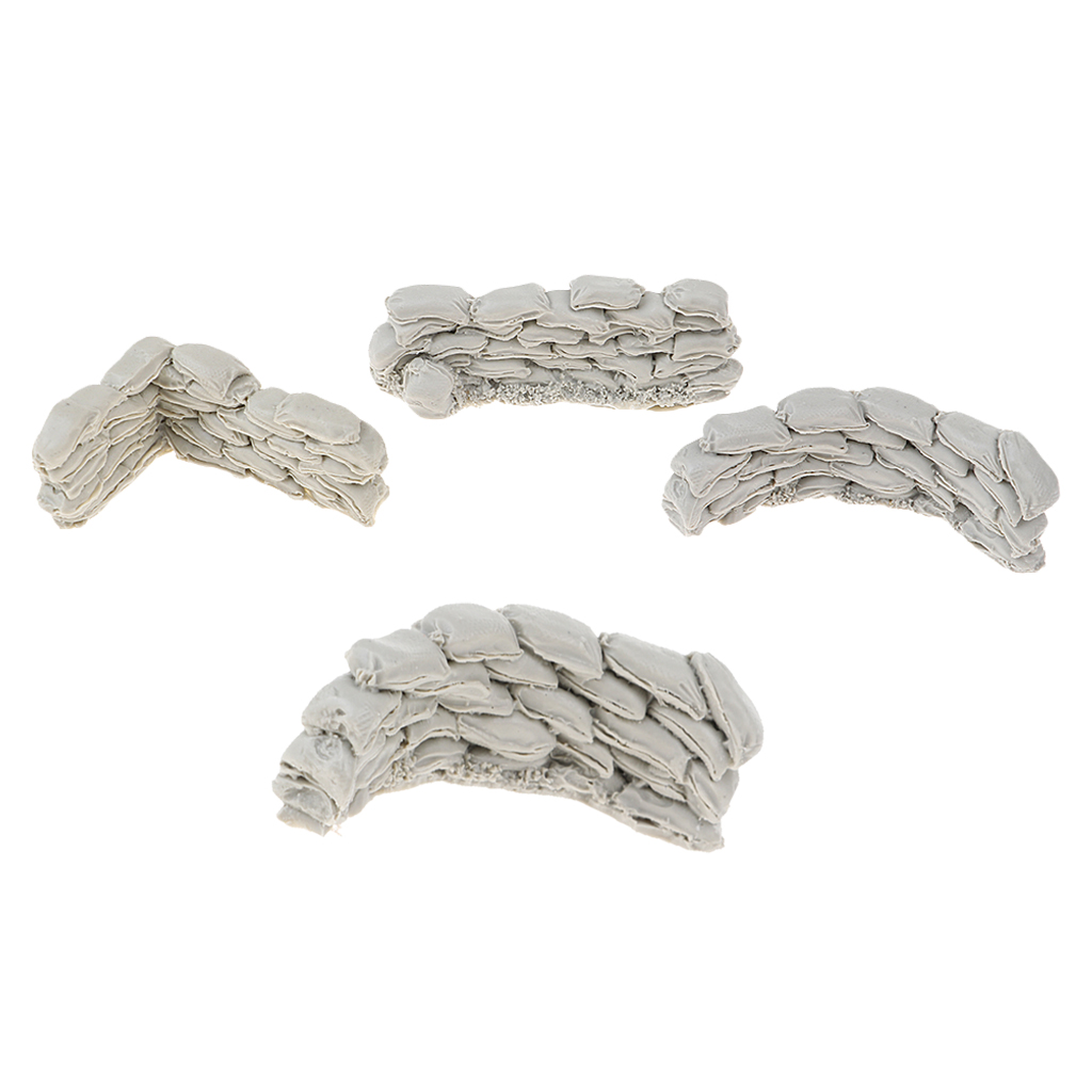 4Pcs 1/35 Resin Soldier Scenario Accessories Sandbag Walls Combination Kit