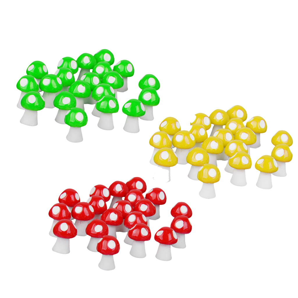 60pcs Miniature Dollhouse Bonsai Fairy Garden Landscape Mushroom Decor