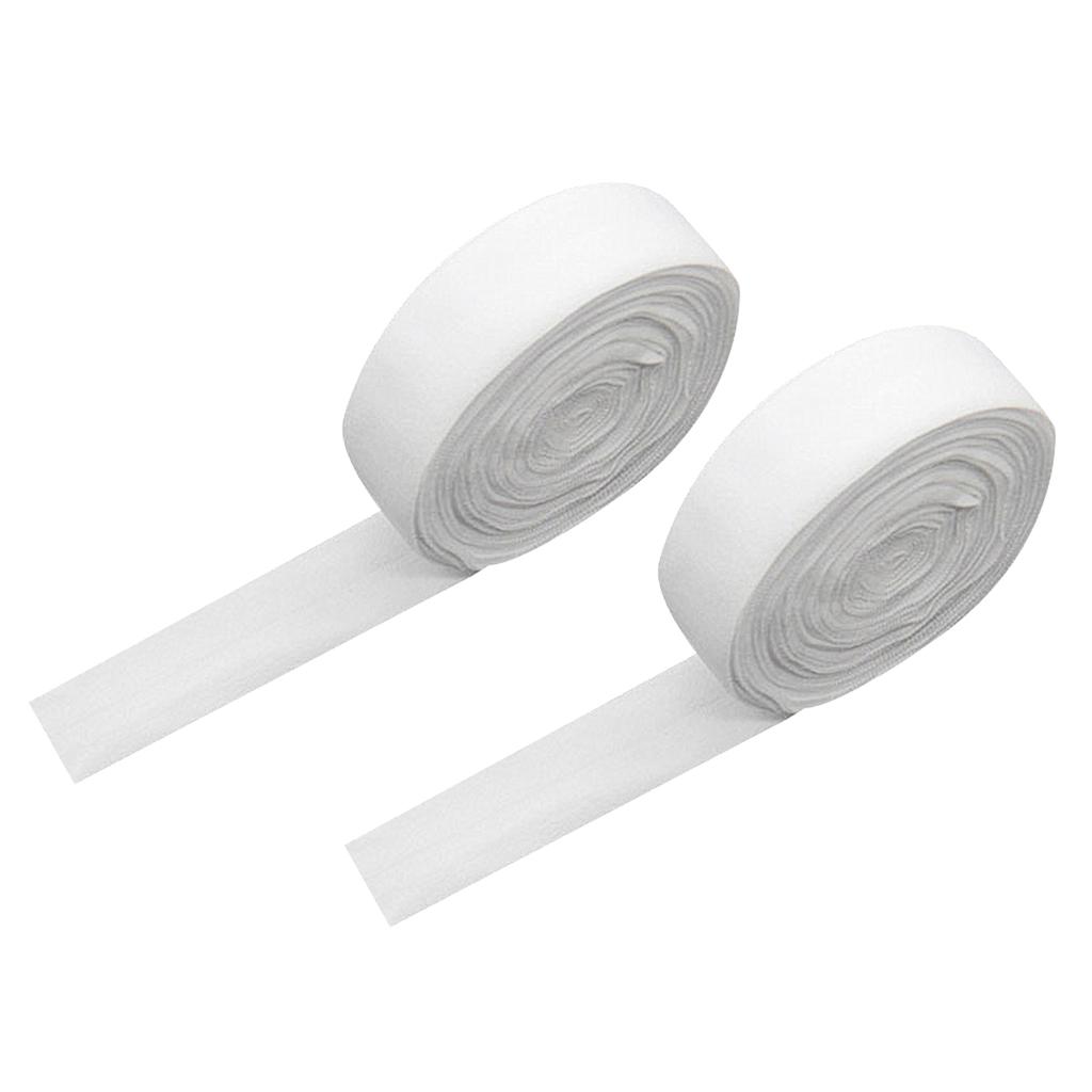 2x White Elastic Flat Bias Binding Tape Craft Clothing Sewing Braided Rope