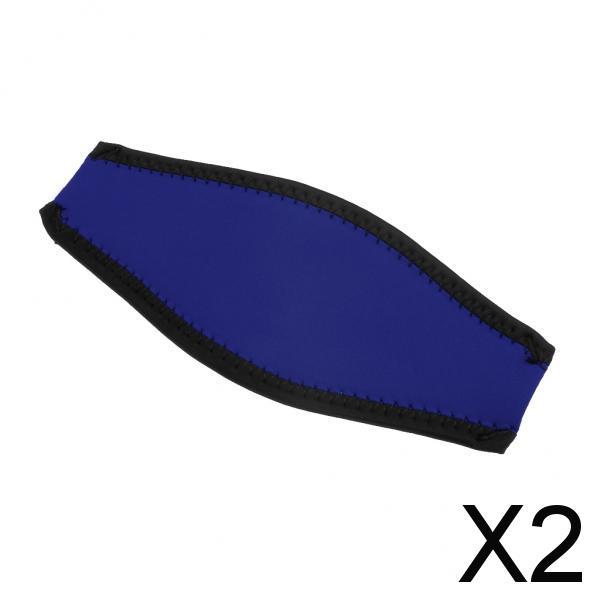 2xScuba Diving Snorkel Mask Neoprene Cover Padded Protection Strap Dark Blue