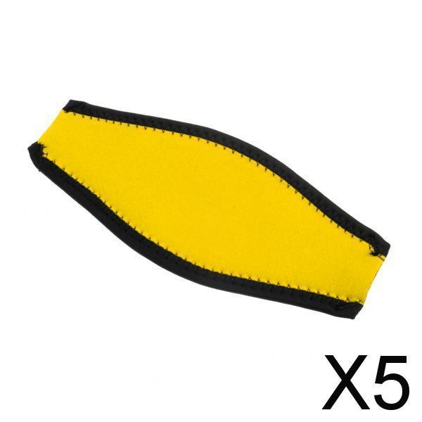 5xScuba Diving Snorkel Mask Neoprene Cover Padded Protection Strap Yellow
