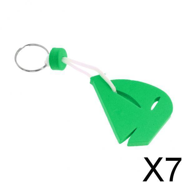 7xYachting Boating Floating Key Chain Key Ring Keyring - Sailing Boat Green